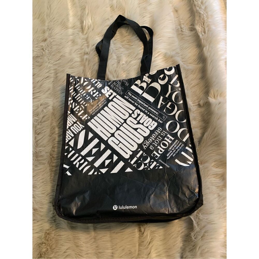 Lululemon Reusable Bag Black and White Print